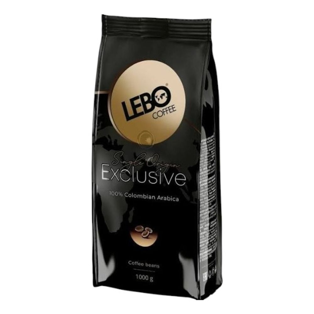 Кофе жареный в зернах LEBO ЭКСКЛЮЗИВ Арабика среднеоб 1000г