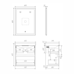 Подвесная тумба-умывальник Comforty Селенга-60 серый шелк с раковиной CF19696BX-60