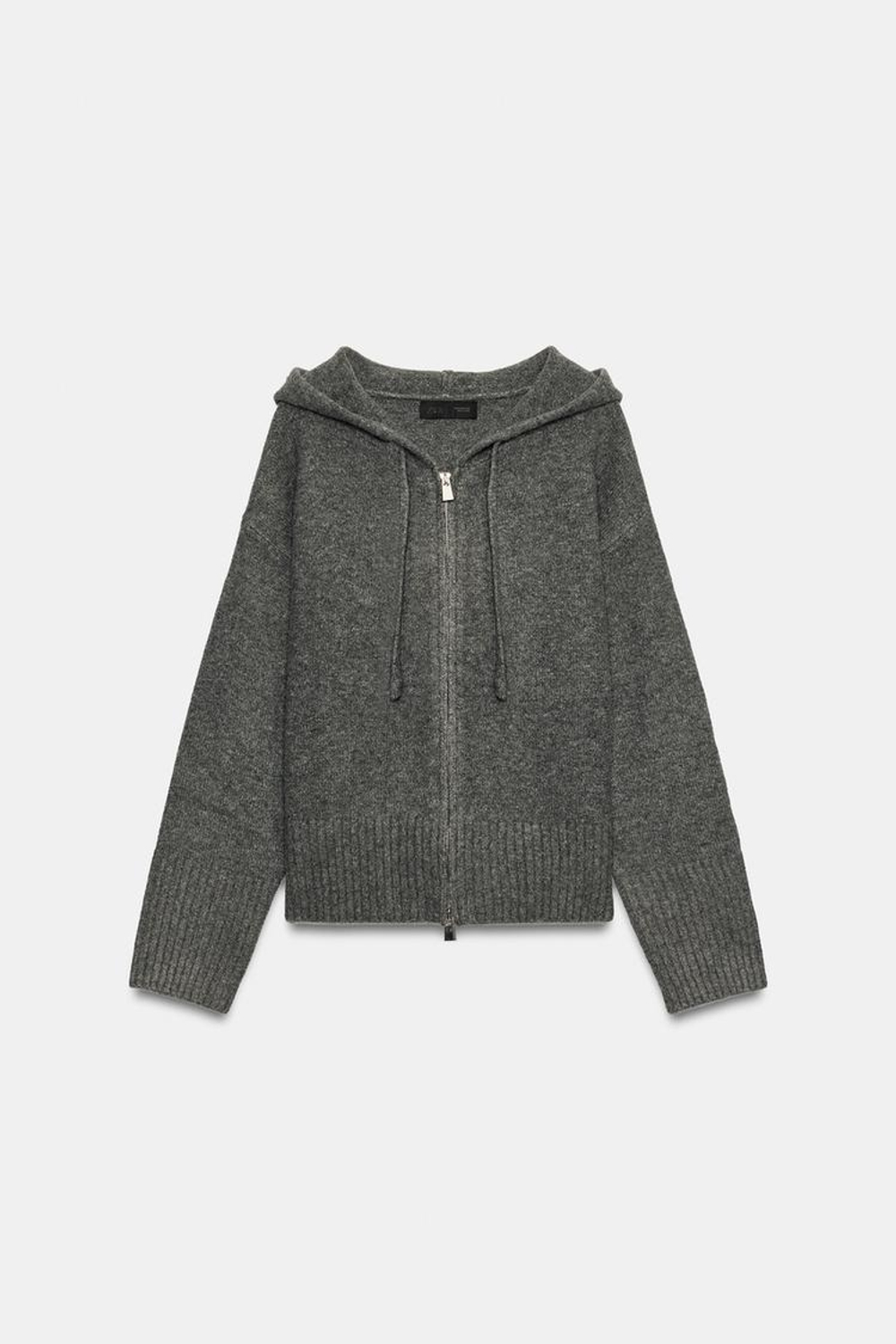 ZARA ТРИКОТАЖНОЕ ХУДИ, МЯГКИЙ СЕРЫЙ