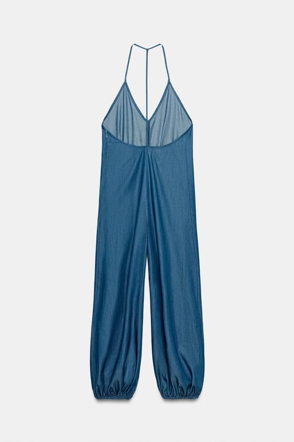 ZARA ЛЕГКИЙ ДЛИННЫЙ КОМБИНЕЗОН, СИНИЙ