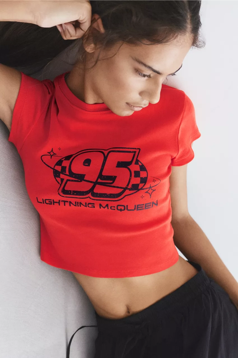 PULL&BEAR Футболка с принтом Cars, красный