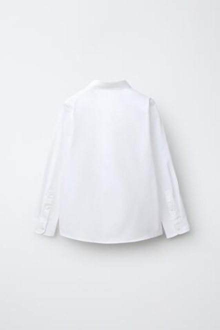 ZARA ОДНОТОННАЯ РУБАШКА ПОД КОСТЮМ, БЕЛЫЙ