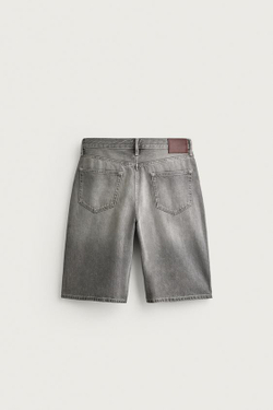 ZARA ДЖИНСОВЫЕ ШОРТЫ LOOSE FIT, СЕРЫЙ