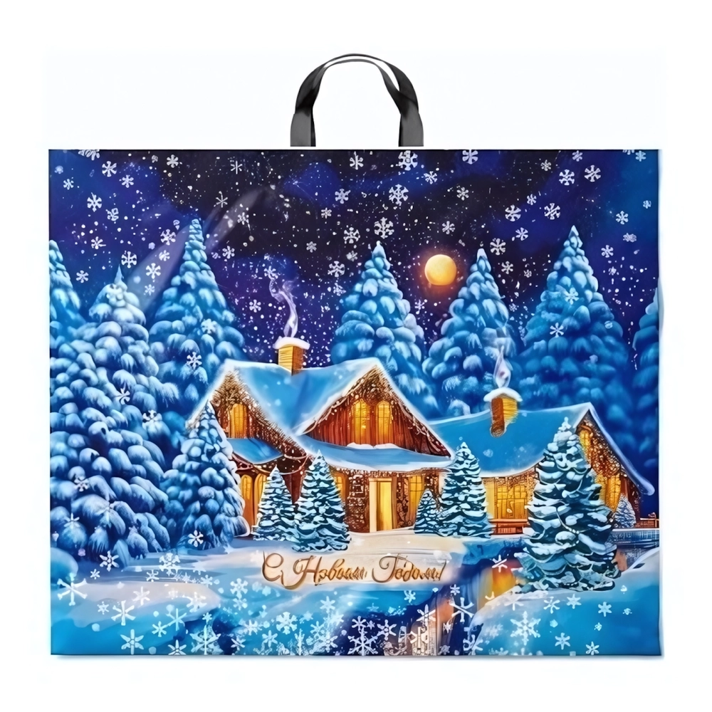 Пакет ПЭ с петлевой ручкой 60x50+6см (70) (Сияние луны) НГ Интерпак (х25/250)