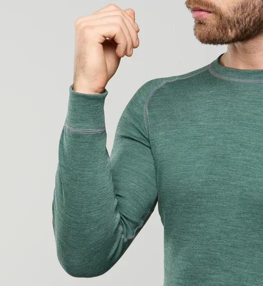 Термобелье мужское комплект Norveg Sport Wool 30SWMSRU-092, зеленый меланж