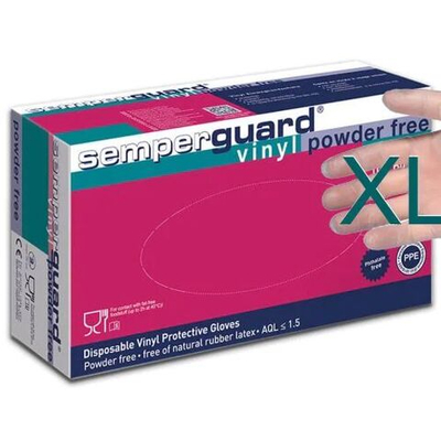Semperguard Одноразовые перчатки виниловые, неопудренные, прозрачные XL 9-10, 90 шт. (из Финляндии)