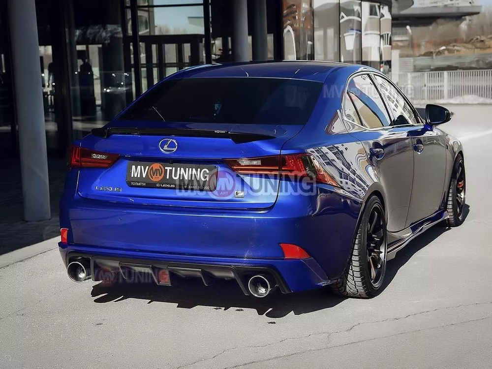 Диффузор заднего бампера с килями Lexus IS (версия 2)