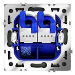 Розетка компьютерная встраиваемая VOLTUM S70 двойная RJ45+RJ45 кат.6, (титан)