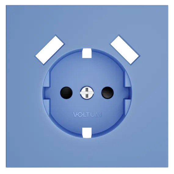 Накладка для розетки с USB A+A с заземлением и защитными шторками Voltum S70 Деним VLS000915
