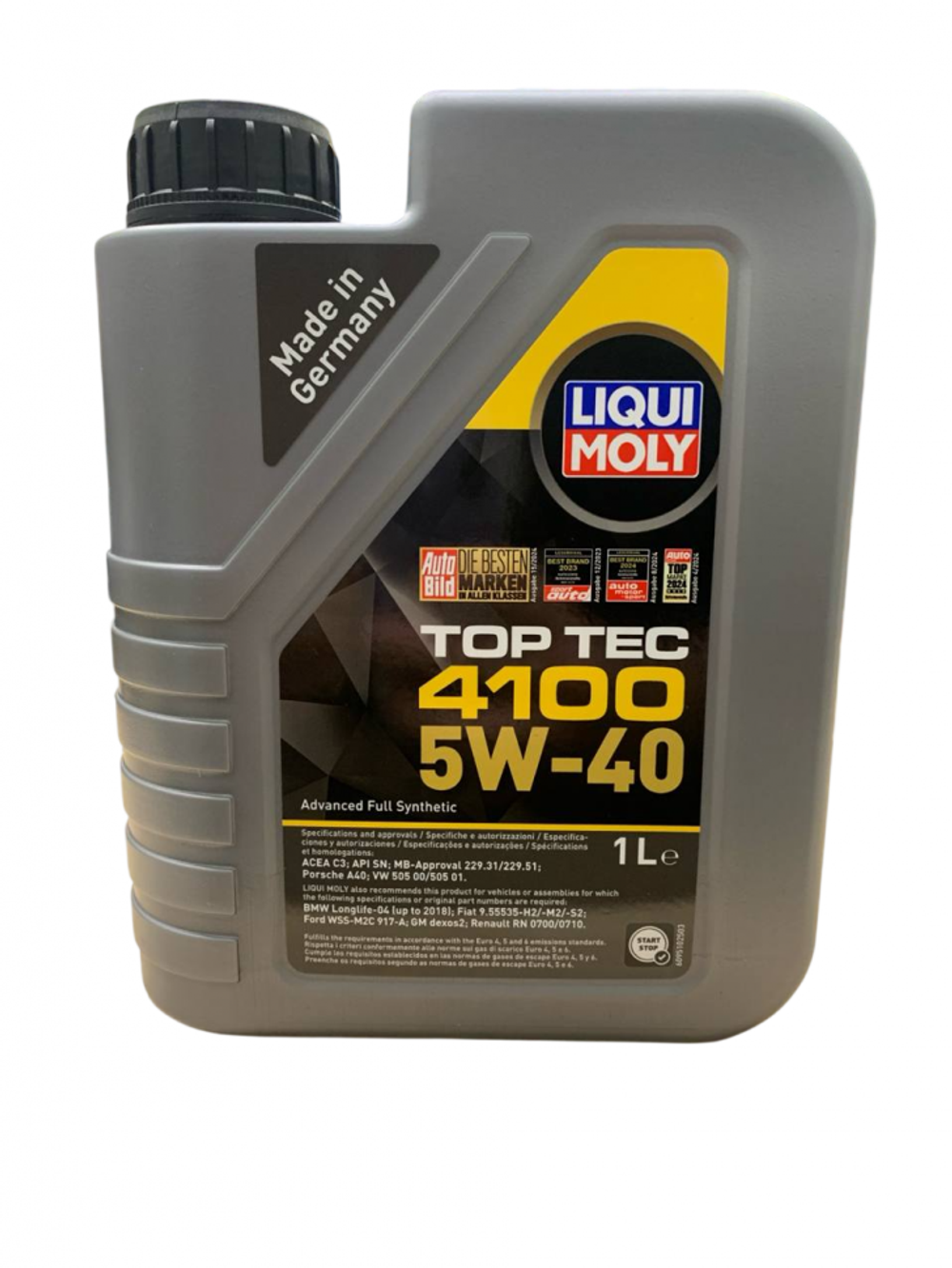 Масло моторное LIQUI MOLY Top Tec 4100 5W-40 синтетическое 1 л  9510 / 3700 / 7500