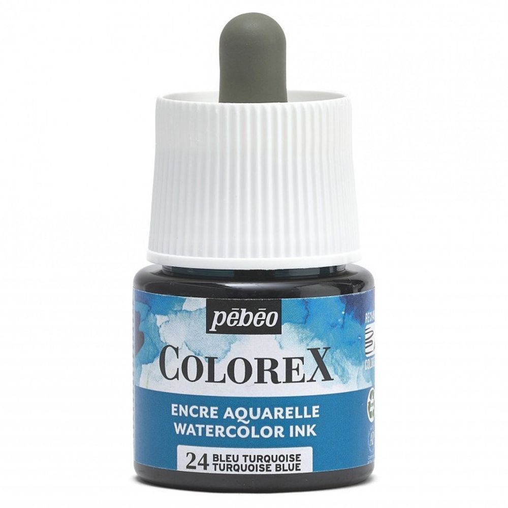 Краска акварель акварельные чернила Colorex 45 мл, бирюзовый, Pebeo 417024