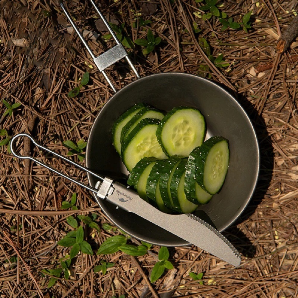 Нож складной титановый Naturehike Titanium Alloy Outdoor Travel Folding Tableware Knife NH19C001-J