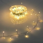Гирлянда для дома НИТЬ «Мишура» 20 м 500 ламп LED, зеленый провод, «МЕРЦАНИЕ», IP-20, 220v, Теплый белый