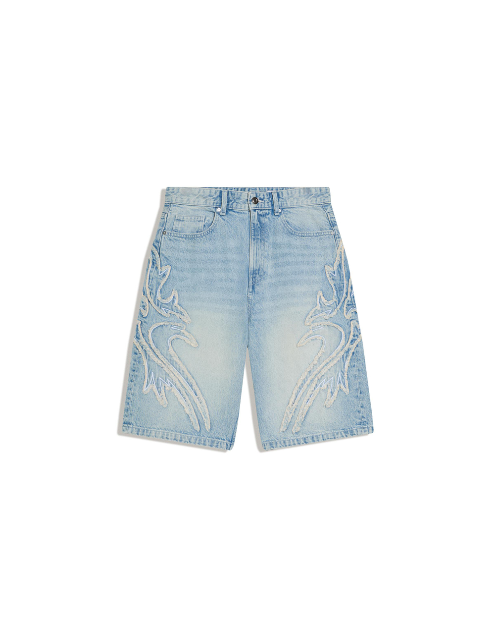 Мужские бермуды baggy fit с нашивками - BERSHKA