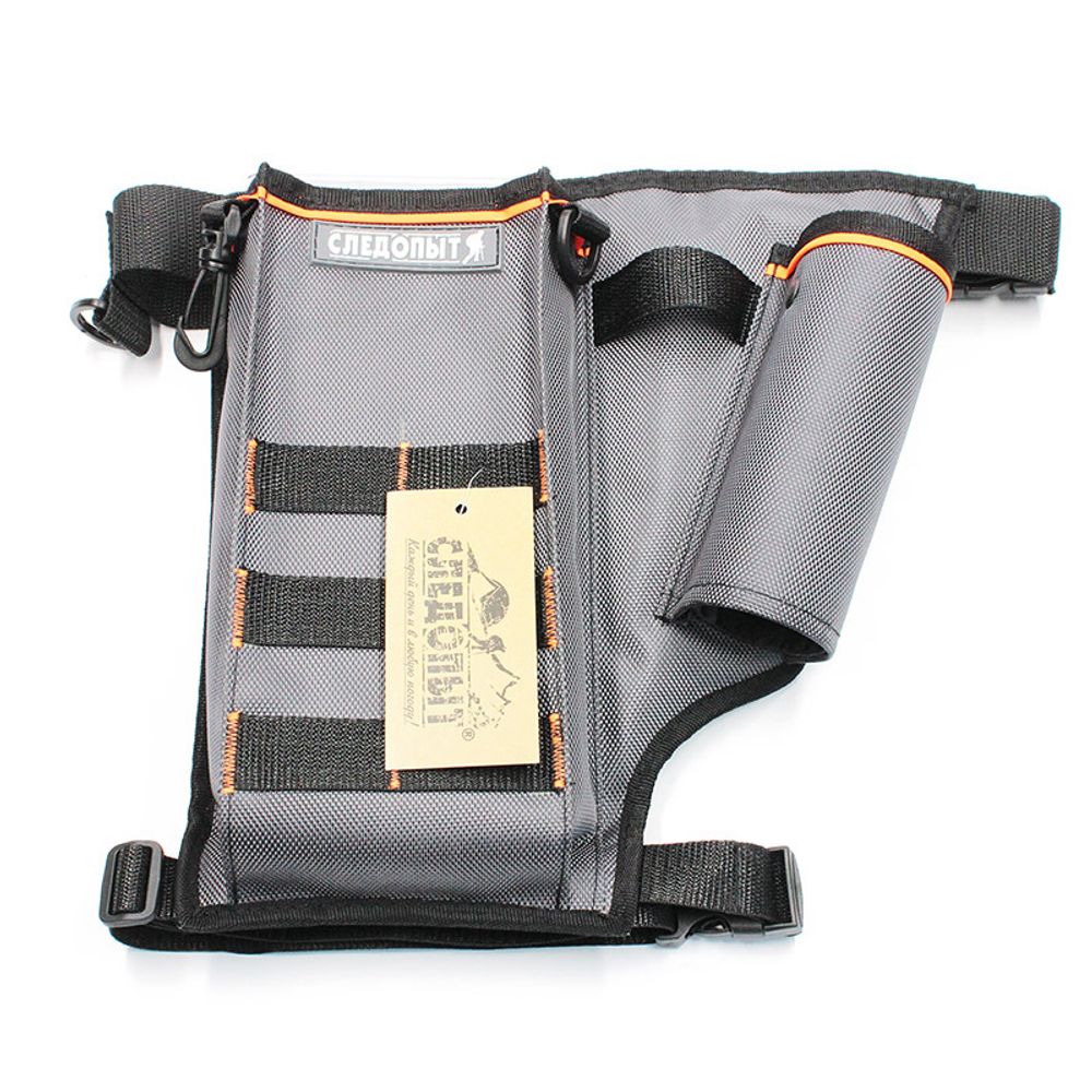 Сумка рыболовная поясная "СЛЕДОПЫТ" Fishing Pocket Hip, 30х22х6 см, цв. серый, без коробок/10/