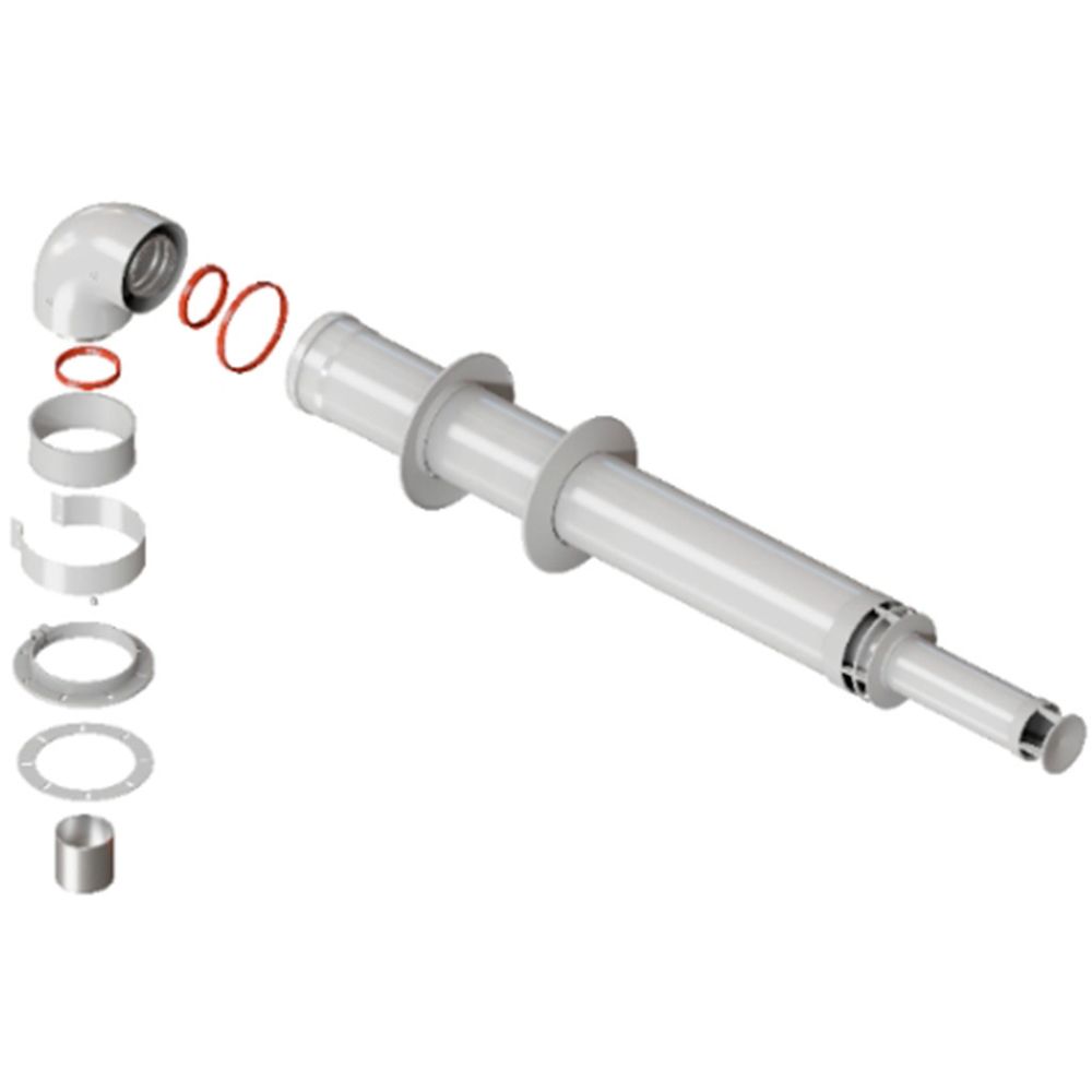 ROMMER RCA-6010-251000 Комплект дымохода АНТИЛЕД УНИВЕРСАЛЬНЫЙ 60/100 - 1000мм (кроме Immergas и Nav