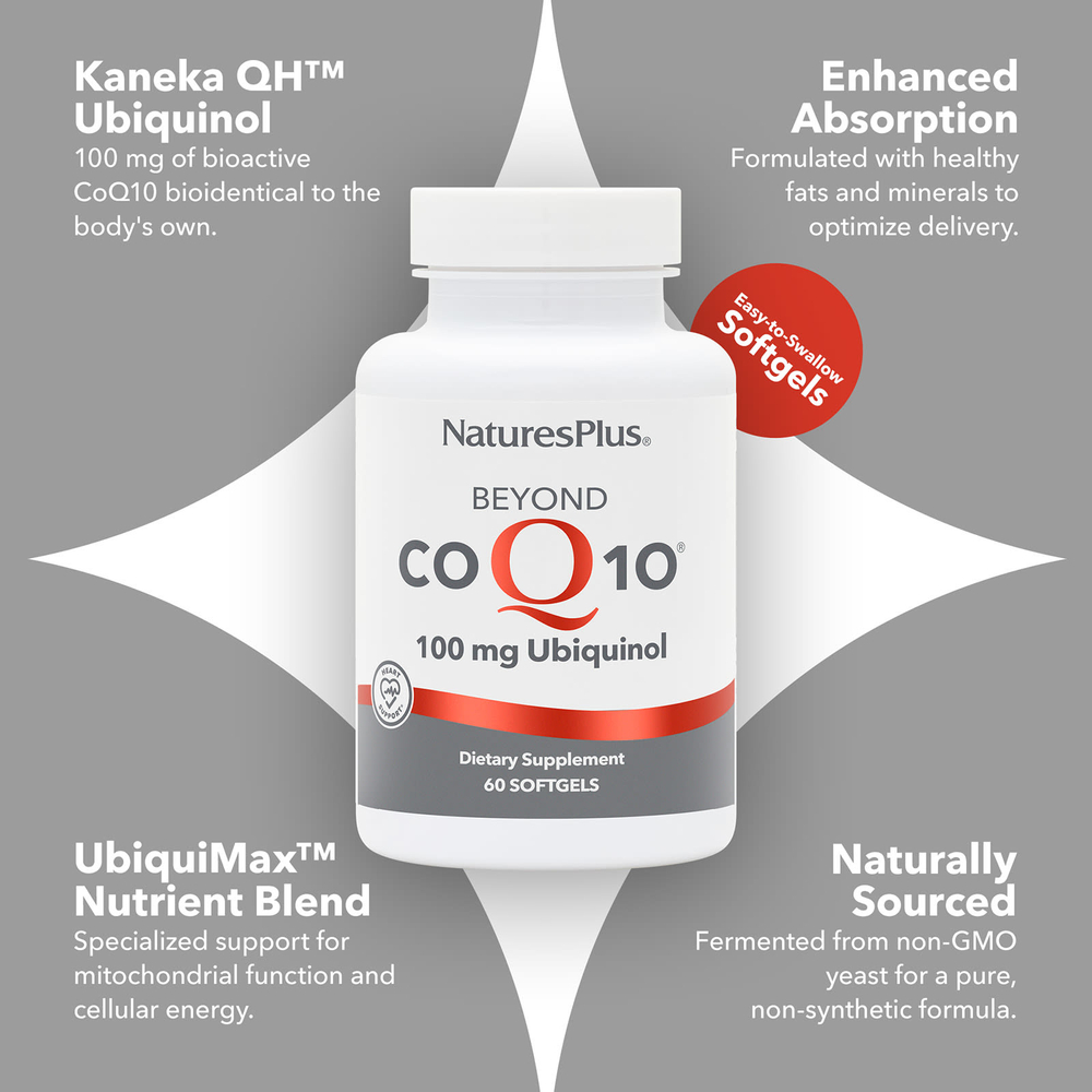 NaturesPlus, Beyond CoQ10 Ubiquinol®, 100 мг, 60 капсул