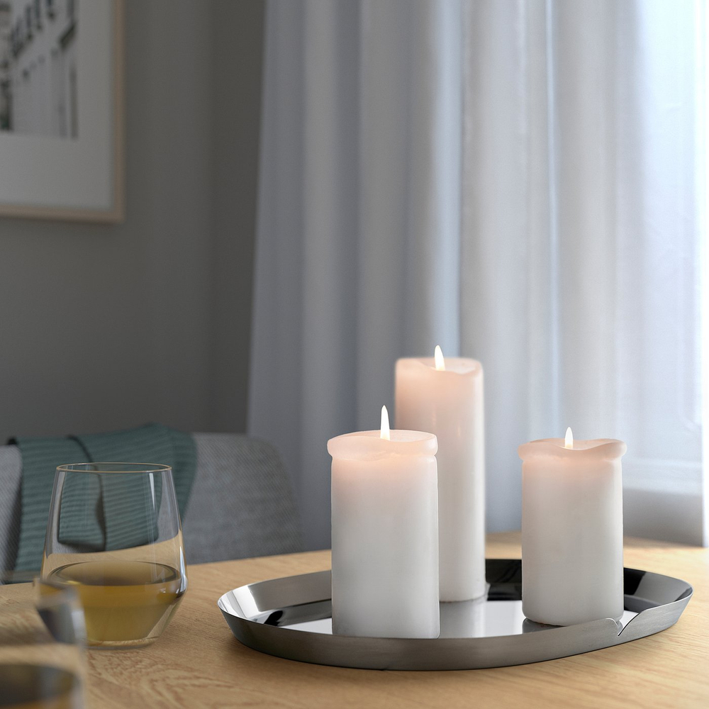 IKEA PRAKTAND  (ИКЕА ПРАКТАНД)  -  Подставка под свечу - нерж. сталь 35х26 см