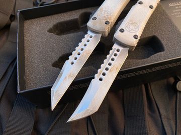 Сет ножей Microtech MT_719-1SETSADS UTX-85 Warhound / Hellhound SET, алюм. рук-ть SandTrooper