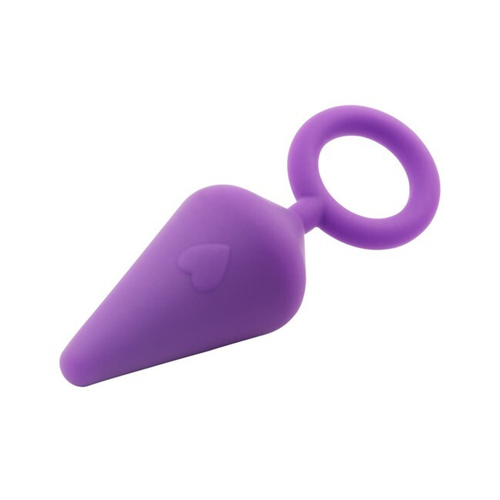 Анальная втулка коническая с кольцом Candy Plug S, фиолетовая (Цвет: фиолетовый)