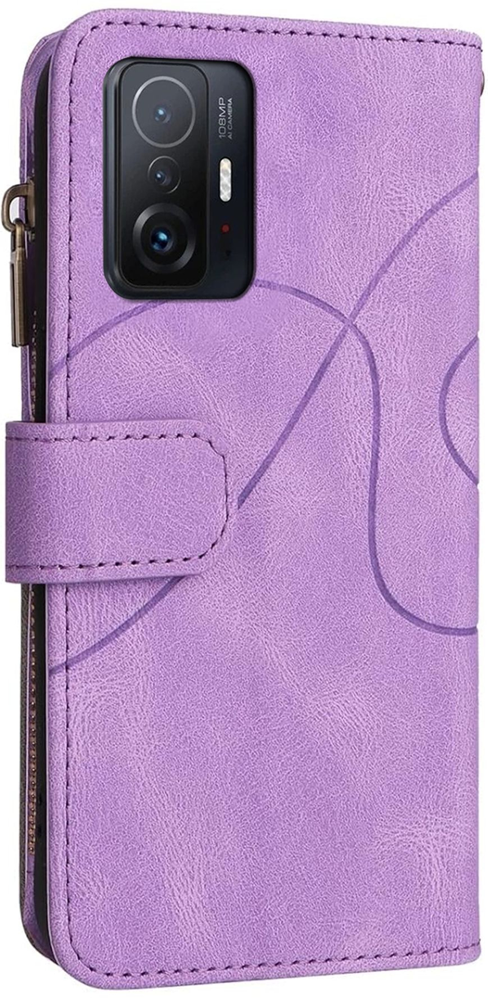 Дизайнерский чехол-книжка из кожи для XIAOMI 11T PRO / 11T с кошельком, 5 слотами для карт и подставкой