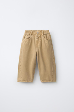 ZARA БРЮКИ BAGGY ИЗ ТВИЛА, ПЕСОЧНЫЙ