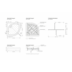 Поддон полукруг 0,8*0,8*0,06 "Классик Н" ЧЕРНЫЙ акрил d 90 (каркас+экран) выс.16 см