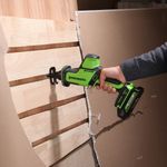 Пила сабельная акк. Greenworks GPT-CRS-25, 24V, б/щет, 0-3000/мин, рез 80 мм дер., LED, 1х2Ач,ЗУ,кор (1200507CUA)