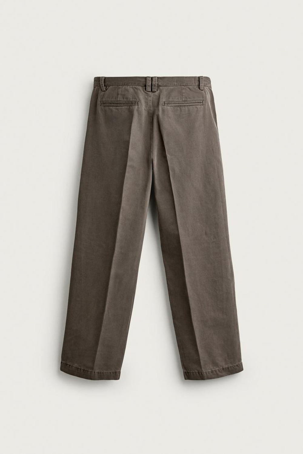 ZARA БРЮКИ ЧИНОС RELAXED FIT С ЭФФЕКТОМ ПОТЕРТОСТИ, КОРИЧНЕВЫЙ