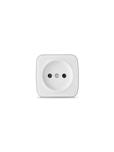 Розетка 1-м ОП Электра 10А IP20 без заземл. бел. Союз 0011