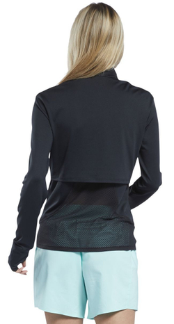 Женская Кофта теннисная Reebok Workout Running 1/4 Zip W - черный