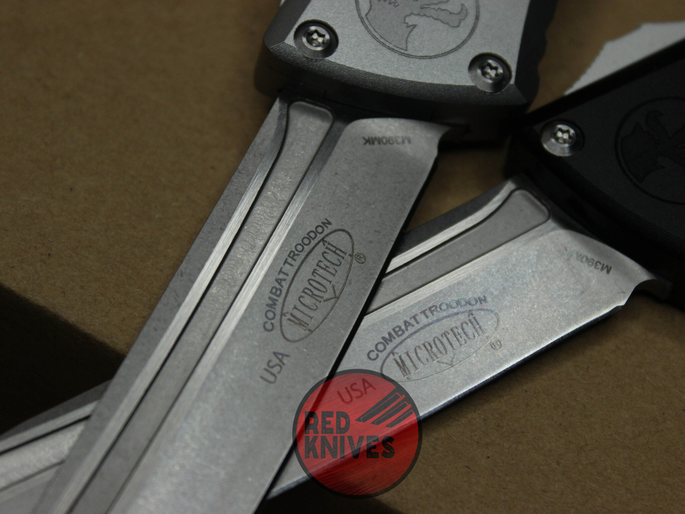 Нож Microtech Troodon 3 T/E Tanto Gray - рукоять серый алюминий