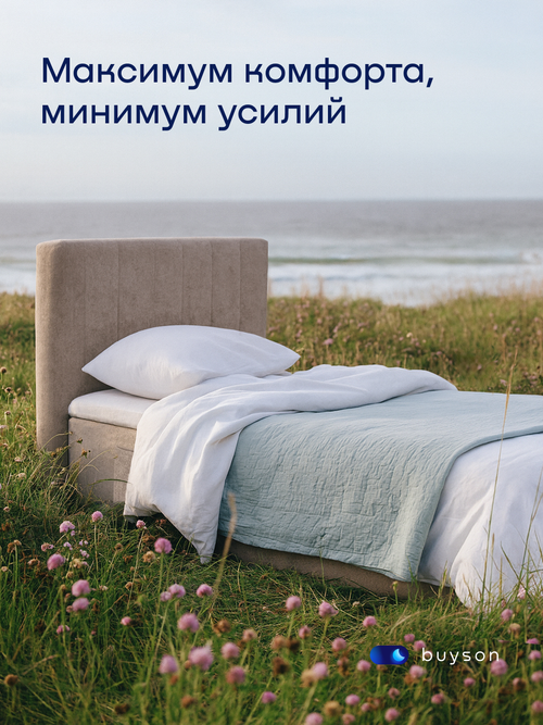 Бескаркасная кровать с матрасом БайСанни (велюр)