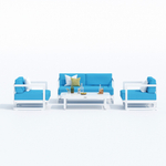 Лаунж зона Ideal Patio СИЛЕНА голубая - белый каркас