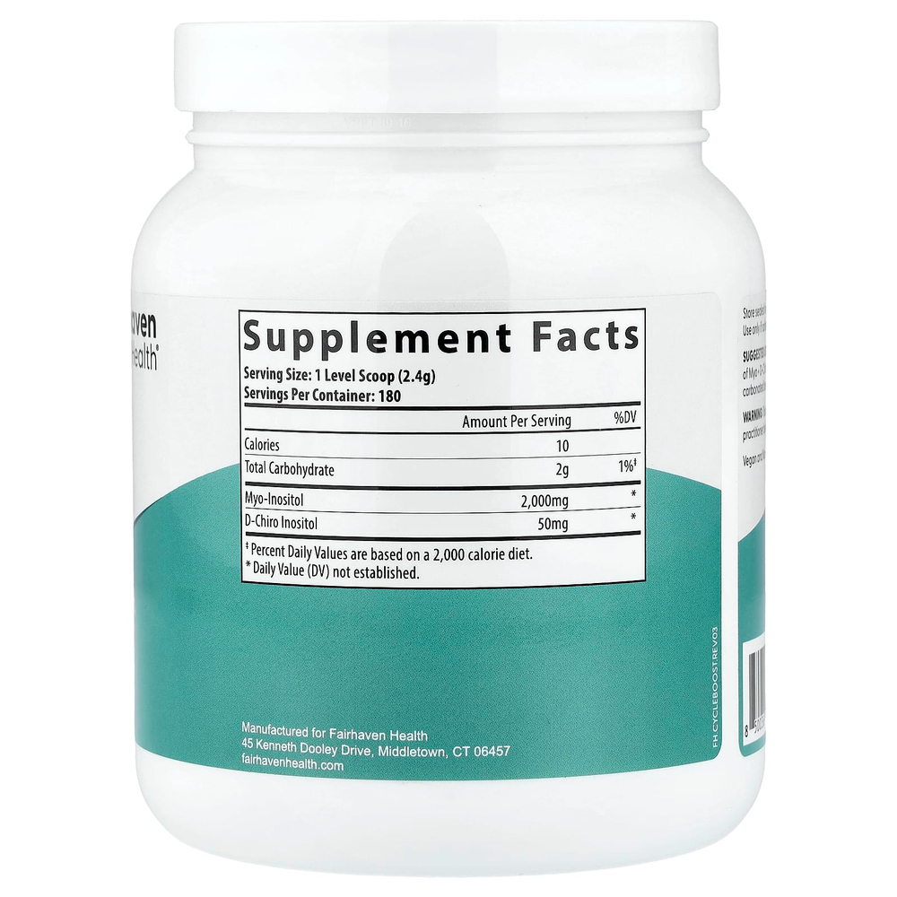 Fairhaven Health, мио- и D-хироинозитол в порошке, 432 г (15 унций)