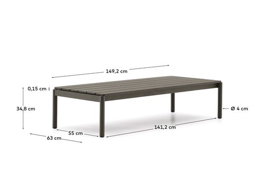 Журнальный столик Sorells из зеленого алюминия 63 x 149 см