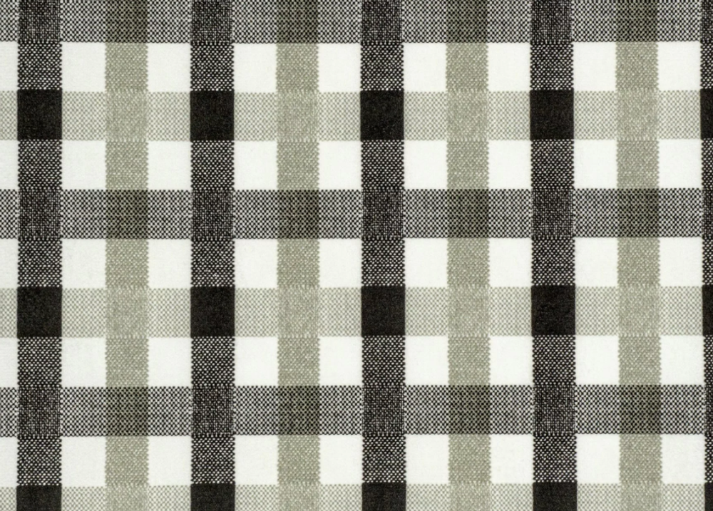 CLASSIC CHECK 3 мебельный велюр, рисунок клетка, бело-черный, 1,4 м