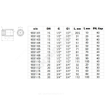 Удлинитель латунь хром Ду 15 (1/2") L=90мм ВР/НР 9031 Aquasfera 9031-09
