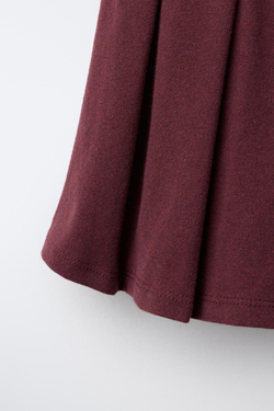 ZARA ЮБКА В СКЛАДКУ, БАКЛАЖАННЫЙ