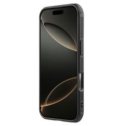 Чехол прозрачный тонированный (Transparent Black) от Nillkin с металлической крышкой и MagSafe на iPhone 16 Pro, серия CamShield Prop Magnetic Case