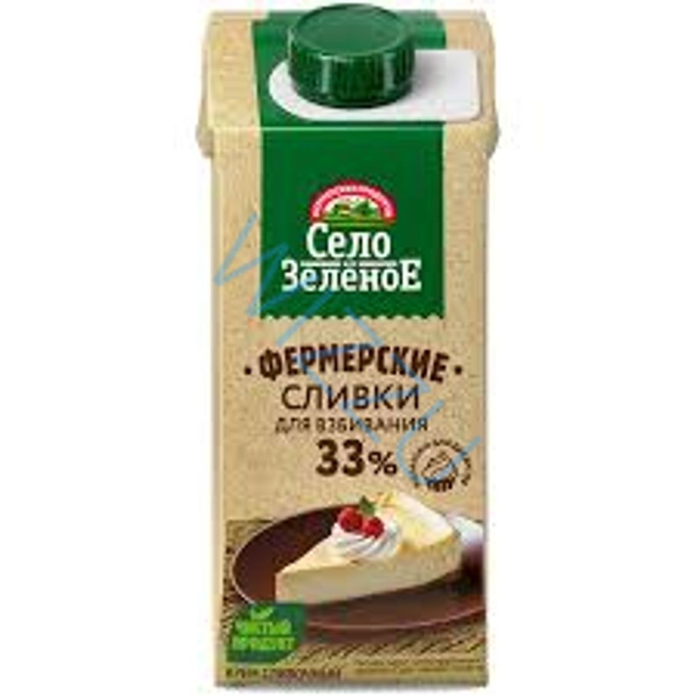 Сливки Село Зеленое 33% 0,2л