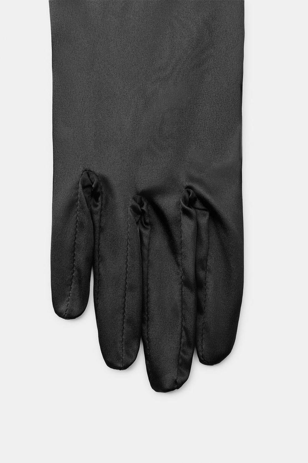 ZARA ДЛИННЫЕ АТЛАСНЫЕ ПЕРЧАТКИ, ЧЕРНЫЙ