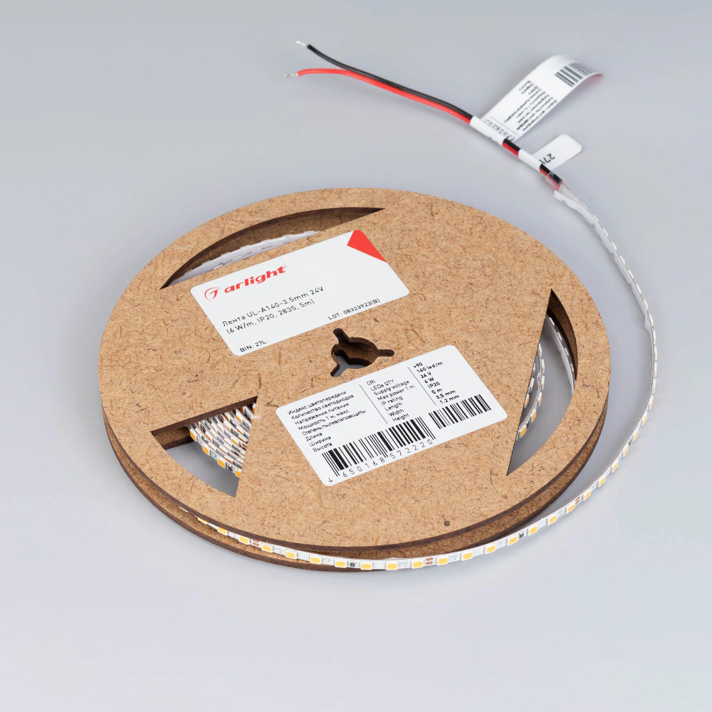 Светодиодная лента UL-A140-3.5mm 24V Warm3500 (6 W/m, IP20, 2835, 5m) (Arlight, узкая) 045970
