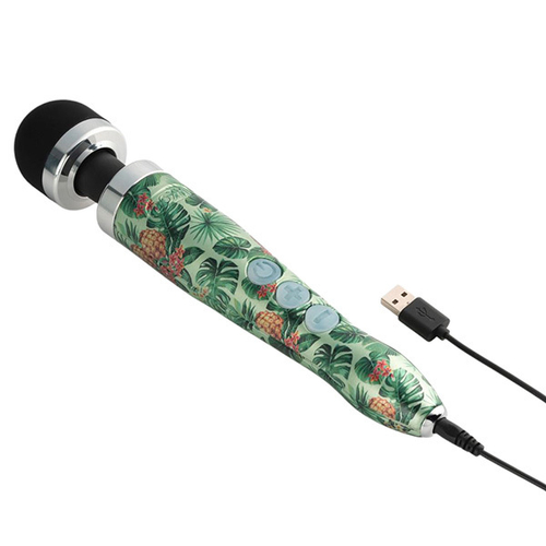 Беспроводной вибратор-вонд 28см принт Ананасы Doxy Die Cast 3R Massage Wand Pineapple