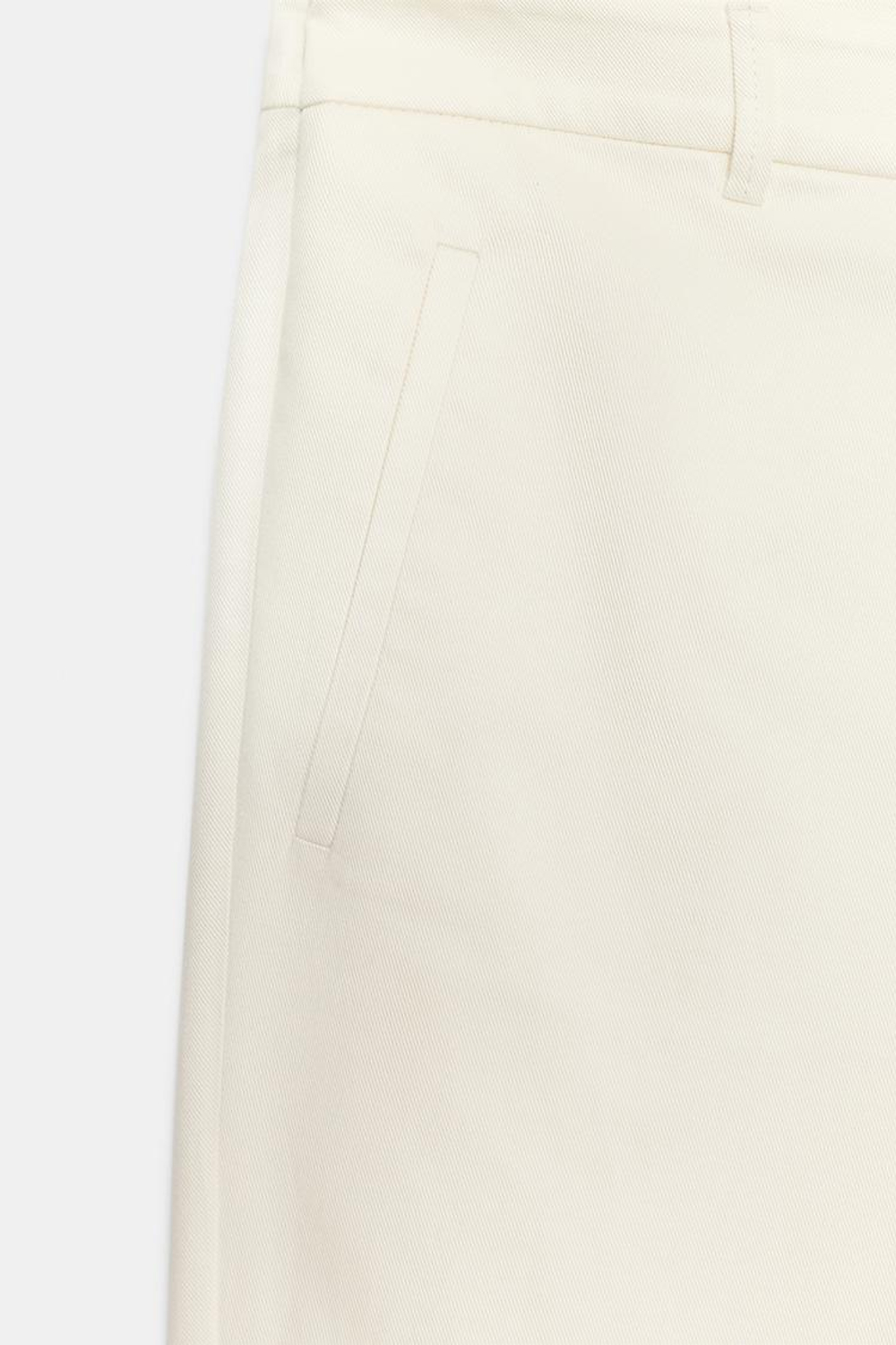 ZARA ШИРОКИЕ БРЮКИ СО СКЛАДКАМИ — ZW COLLECTION, ЭКРЮ