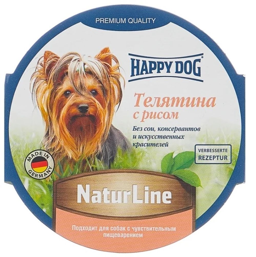 Паштет Happy Dog Natur Line для собак с телятиной и рисом 85 г Паштет Happy Dog Natur Line для собак с телятиной и рисом 85 г