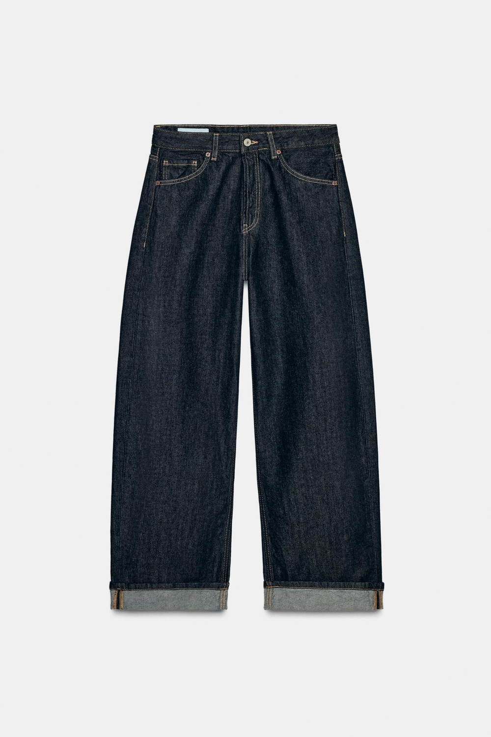 ДЖИНСЫ TRF BAGGY FOLDED СО СРЕДНЕЙ ПОСАДКОЙ — ZARA