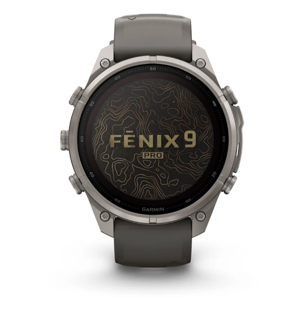 Garmin Fenix 9 PRO INREACH, 47 мм, SOLAR, Sapphire Titanium with Pebble Gray/Silver Gray Silicone Band
