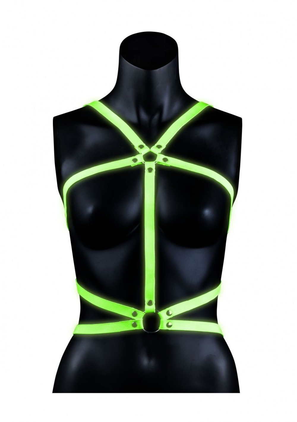 Портупея Body Harness с неоновым эффектом - размер L-XL (Размер: L-XL) (Цвет: зеленый с черным)