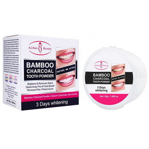 Зубной порошок с экстрактом бамбукового угля Aichun Beauty Bamboo Charcoal Tooth Powder, 50 г